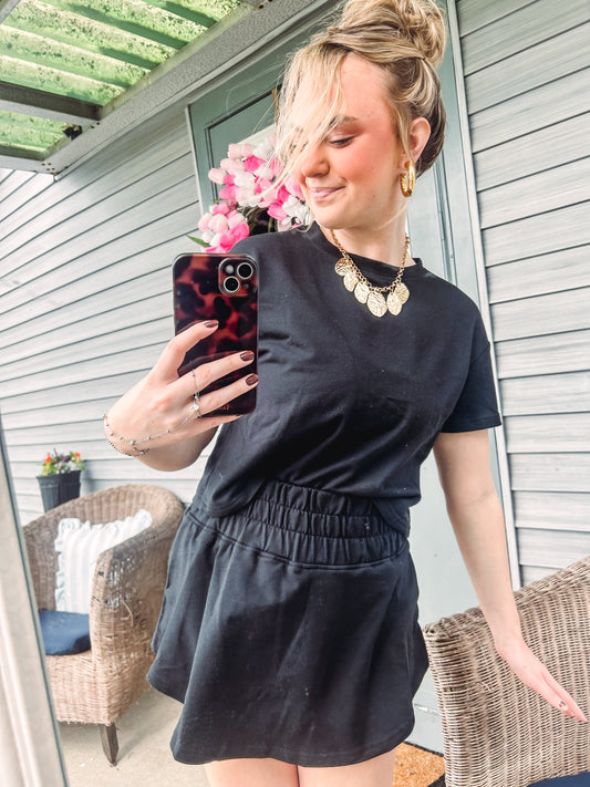 Little Black Skort Set