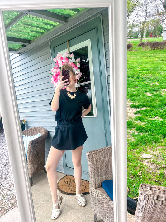 Little Black Skort Set